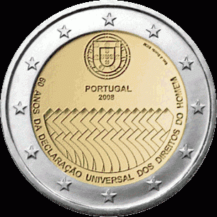 Portugal 2 euro 2008 Mensenrechten UNC